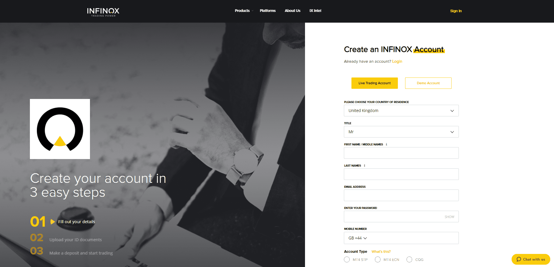 Infinox Review account opening process Infinox Review account opening process